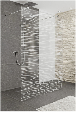 <p>
</p>

<p>
Hier im Badezimmer, lässt sich die Lasergravur als Gestaltungsmittel sowie auch als Sichtschutz einsetzen.
</p> - © Foto: Busert Türen GmbH

