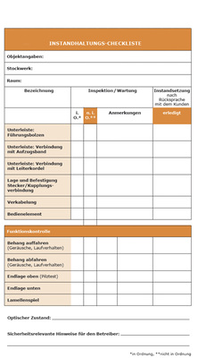 
Entsprechende Checklisten der IVRSA sollen die ausführenden Unternehmen bei ihren Instandhaltungsarbeiten unterstützen.



