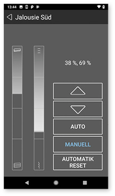 <p>
</p>

<p>
Auch auf dem Handy können die Einstellungen des Raffstores individuell angepasst werden.
</p> - © Foto: Elsner Elektronik

