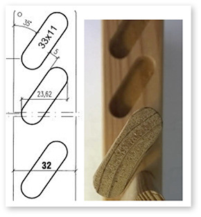 



Das Einfräsen der Lamellen ist hier mit abgebildet, um mit einem Hub drei Lamellenlöcher auf einmal zu fräsen.

