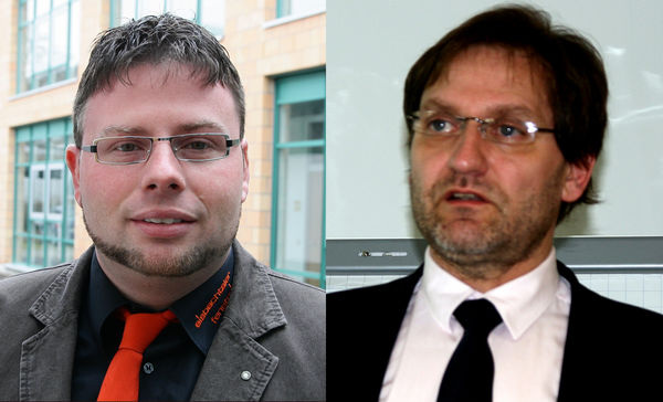 Alexander Dupp, Vorsitzender der Fachgruppe Fenster und Fassade RLP (l.) und Dr. H. Krischer, Betriebsberater beim Landesverband Rheinland-Pfalz - Daniel Mund / GLASWELT