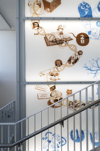 Das mehrstöckige Bild “Deine Entscheidung“ skizziert die Entwicklungsgeschichte von Schülern. - Frank Bauer/Uli Oesterle