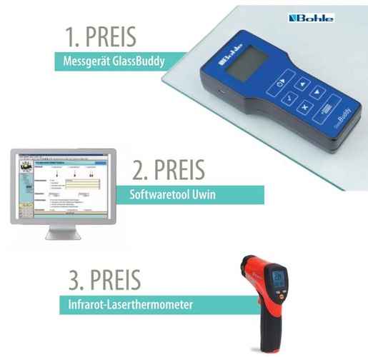 Kommen Sie an den GLASWELT Messestand, machen Sie beim Gewinnspiel mit und gewinnen Sie einen der tollen Preise.