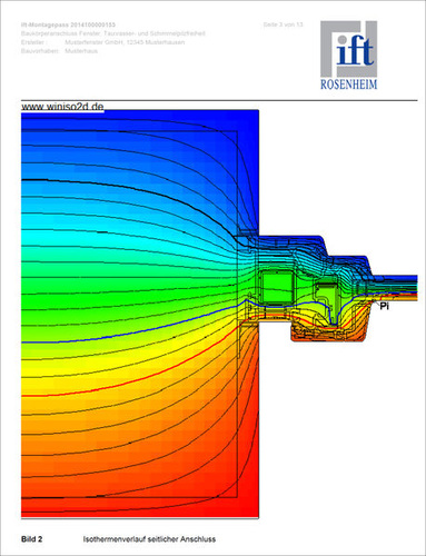 Die Isothermenberechnung im Montagepass beschreibt die thermische Qualität des Baukörperanschlusses. Quelle: ift Rosenheim