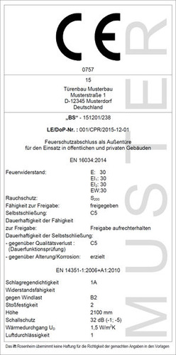 Muster eines CE-Zeichens - ift Rosenheim