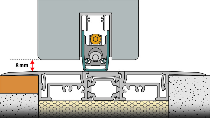 Erfolgreiches Trio: Im Prüfinstitut PfB erreichten die Variotec-Außentür, die barrierefreie Nullschwelle “Weser Zero“ und die Absenkdichtung “Planet X3“ auf Anhieb die sehr gute Schlagregendichtheitsklasse 7A nach DIN EN 1027 - Planet GDZ AG