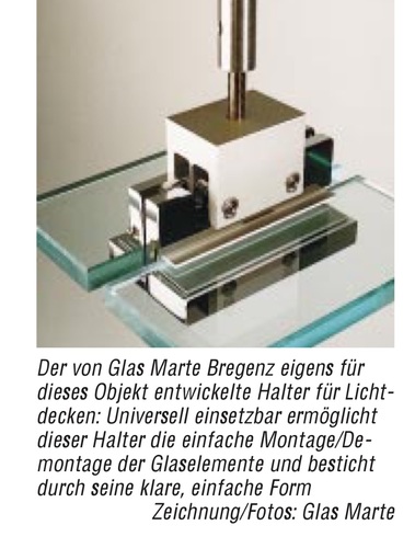 Auch im Inneren wurde viel Glas eingesetzt, wie dieses Detail zeigt. - Glas Marte