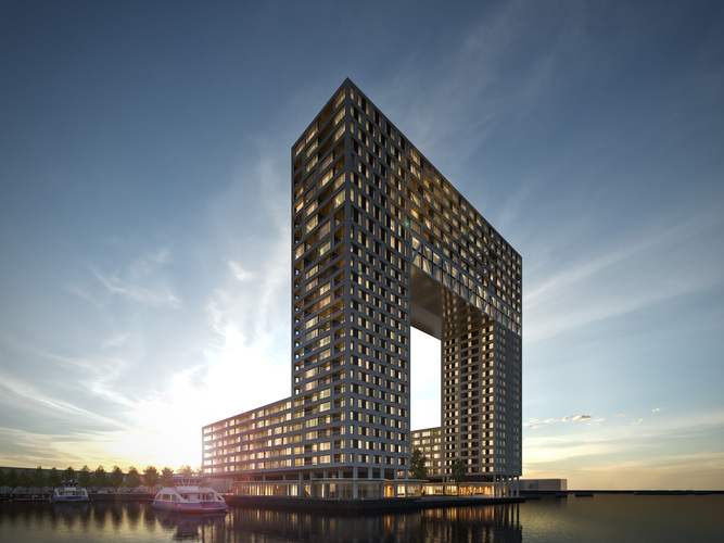 Rund 700 Fenster und Fenstertüren des exklusiven Penthousekomplexes “De Pontsteiger“ in Amsterdam sind mit Beschlagtechnik von Siegenia ausgestattet. - CIIID/Cees van Giessen - © CIIID/Cees van Giessen
