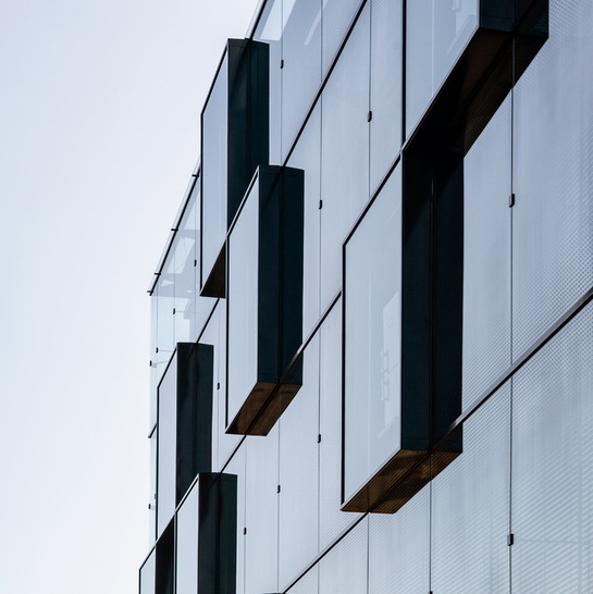 Detailansicht der Fassade.