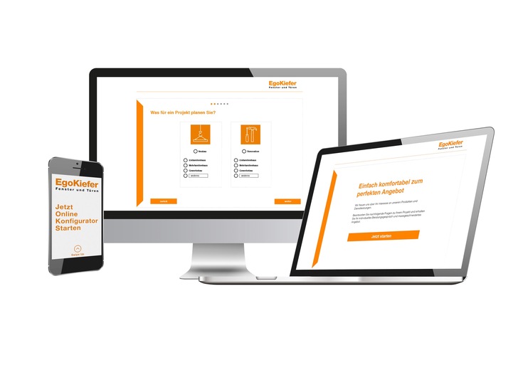 Mit dem EgoKiefer Angebotskonfigurator werden erste Informationen des Kunden gesammelt und an den Fachhandelspartner ausgeliefert.