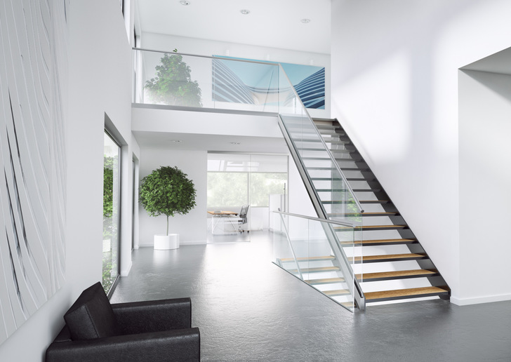 Das Bohle Glasgeländer VetroMount wurde so konzipiert, dass sich die Gläser mit wenigen Handgriffen im Profil verankern lassen.