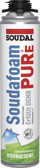 Soudals neuer Bauschaum Soudafoam PURe erfüllt die DGNB-Qualitätsstufen 1 bis 4 und ist zudem mit dem GEV-Siegel EC1 PLUS R ausgezeichnet.