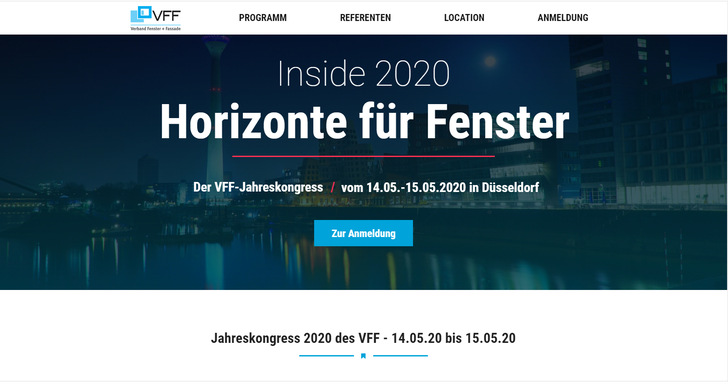 Alle Informationen zum VFF-Jahreskongress „Inside 2020“ in Düsseldorf finden Sie auf der eigens zum Jahreskongress geschalteten  Microsite : Themen, Referenten, Abendprogramm und mehr. - © VFF
