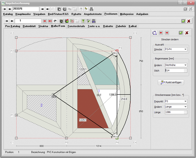 Maßanzeige – PVC-Konstruktion mit Bögen
