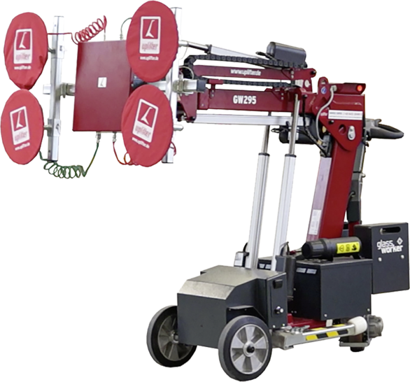 Der Glassworker GW 295 von Uplifter für den Innen- und Außenbereiche wurde für den Transport und die Montage von Bauelementen und Gläsern bis 295 kg konzipiert.