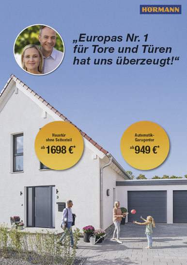 Mit der jährlichen Verkaufsförderungs­kampagne EuropaPro-motion können Hörmann Partner ihren Kunden hochwertige Tor- und Türlösungen zu attraktiven Vorteilspreisen anbieten. - © Foto: Hörmann
