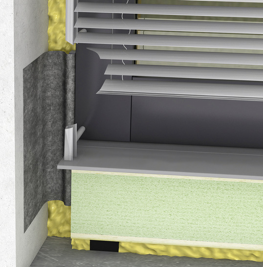 Ralmo-Anschlussflansch für Wandanschlüsse bei bodentiefen Elementen.