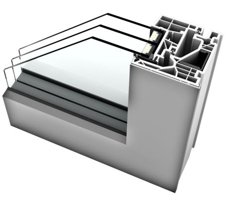 Das Kunststoff-Alu-Fenster KF 520: Wenig Rahmen, mehr Licht, höherer Glasanteil. Höchste Sicherheit bis RC3 ist möglich, die Verriegelung ist vollständig im Flügel integriert.