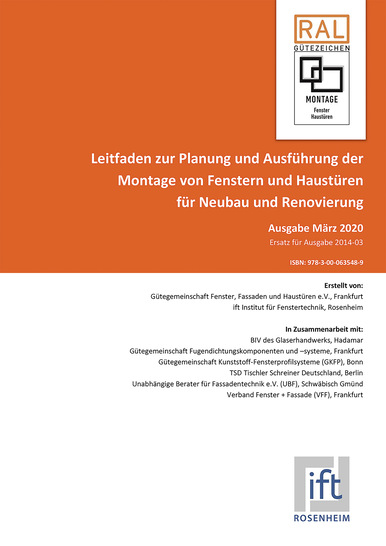 Der Leitfaden ist im Online-Shop des ift Rosenheim (mit Muster­seiten) oder der RAL-Gütegemeinschaft Fenster, Fassaden und Haus­türen zum Preis von 59 Euro erhältlich. (www.ift-rosenheim.de/shop oder www.window.de) - © Foto: ift Rosenheim
