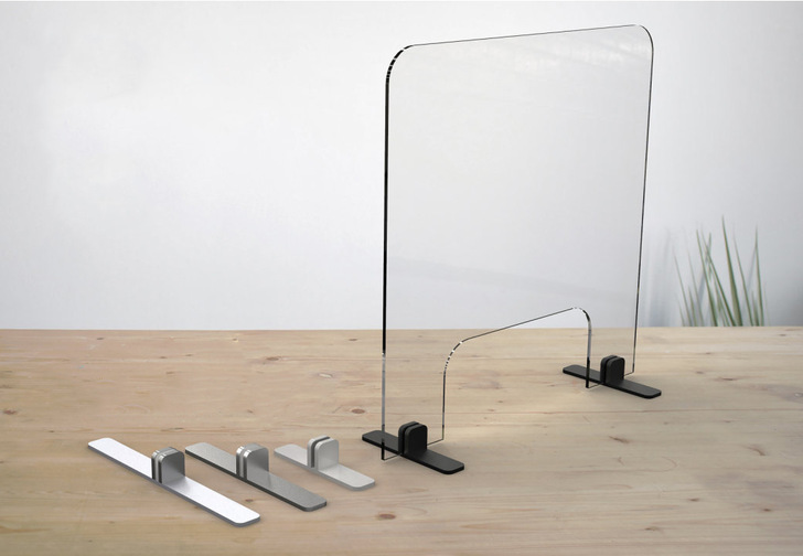 Für mobile Glasschutzwände: die PPT Standfüße von C.R. Laurence bieten eine hohe Flexibilität