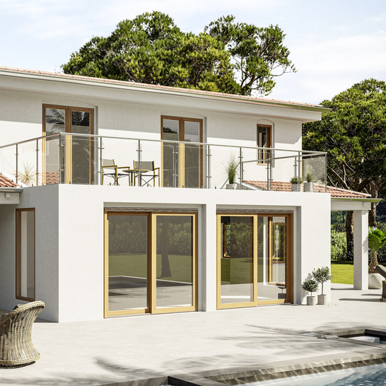 Der Trend zu Eichedekoren ist auch im Exterior-Bereich ungebrochen.
