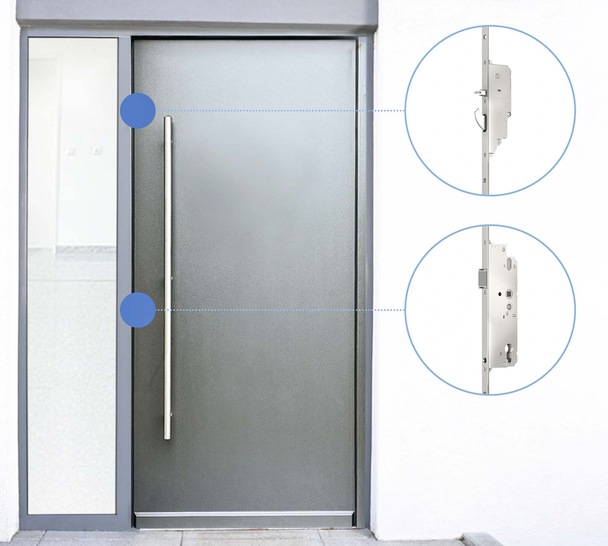 Die Automatik-Mehrfachverriegelung AS 3600 C ermöglicht das jederzeitige Verlassen des Gebäudes, die verriegelte Tür ist auch ohne Schlüssel von innen zu öffnen. - © Foto: Siegenia

