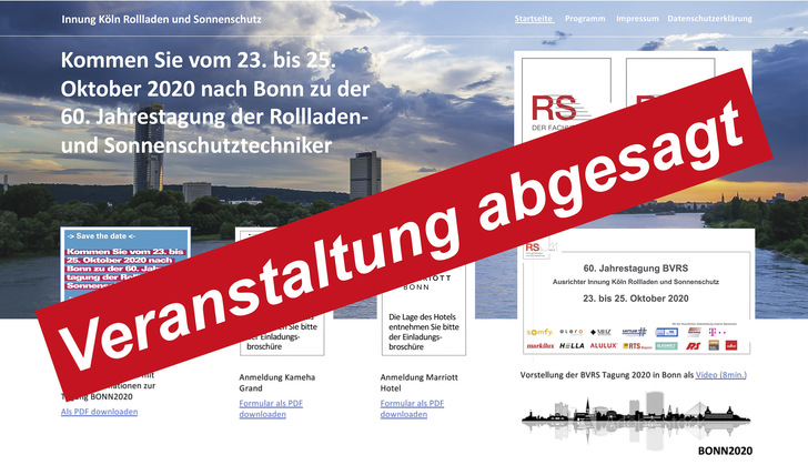 Die geltenden Hygieneregeln und Abstands-Vorschriften für Veranstaltungen in Nordrhein-Westfalen bis zum 31. Oktober haben leider keine realen Möglichkeiten geboten, die Tagung in der geplanten Form in Bonn stattfinden zu lassen.