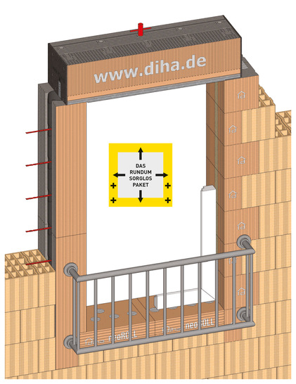 Das System ESM-Fensterbefestigung Plus von DiHa sorgt rundum für eine sichere Befestigung von Fenster- und Türen im Ziegelmauerwerk. - © DIHA
