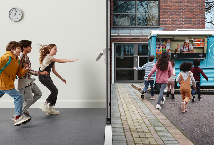 Die Anti-Panik-Verriegelungen Winkhaus panicLock AP4 sichern ein- und zweiflügelige Außentüren für Flucht- und Rettungswege.