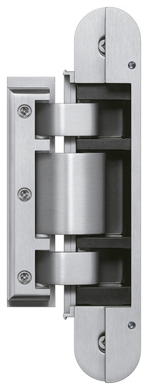 Das verdeckt liegende Bandsytem Tectus Glas von Simons werk lässt sich leicht ­montieren und ist bis 80 kg belastbar.