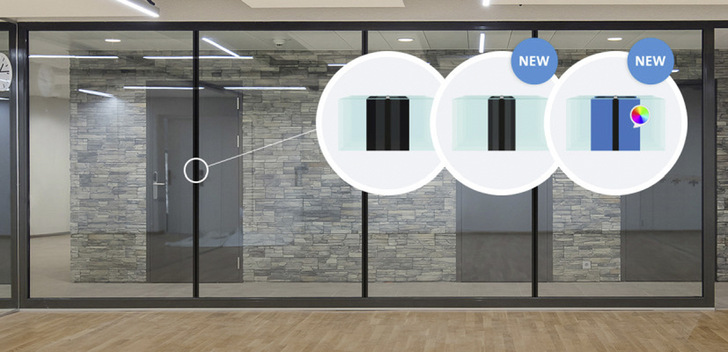 Mit C﻿ontraflam Structure Elegance ist es gelungen, die Silikonfuge von Contraflam Structure (mittleres Feld) nochmals um 10 mm zu reduzieren und rechts.