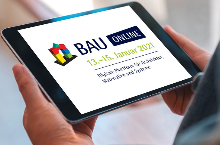 Für die Teilnahme an der BAU ONLINE ist vorab eine kostenlose Registrierung auf www.bau-muenchen.com notwendig. - © Messe München
