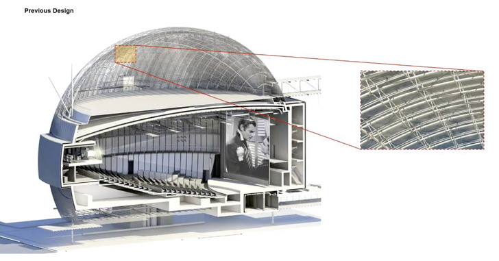 Vorgestellt wurde die Glaskuppel des Academy Museum of Motion Pictures in Hollywood, die von den Tragwerksspezialisten von Knippers Helbig haben als Gitternetzschale mit geschuppter Verglasung entwickelt wurde.