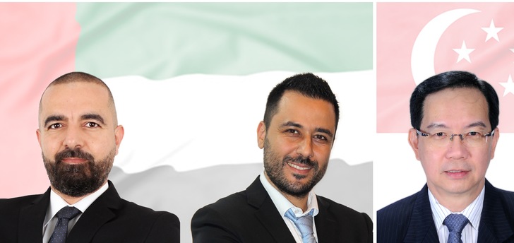 Diese Fachleute unterstützen ab sofort den Hegla Vertrieb im „Mittleren Osten“ und in Asien/Pazifik (v.l.): Marcel Dagher, Huda Al Hashmi (beide in Dubai) sowie in Singapore Mak Kwan Hoong.