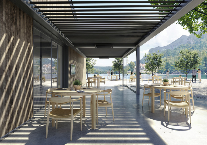 Licht und Schatten sind je nach Lamellenstellung variabel gestaltbar.