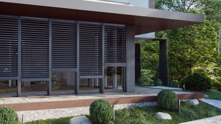 Hervorstechende Eigenschaft der neuen Fassadenjalousien sind die bis zu 90 Grad drehbaren Lamellen, die eine nuancierte Anpassung des Raumklimas ermöglichen und somit Wohn- und Arbeitskomfort erhöhen.