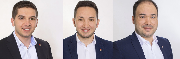 v.l.: Alex Solodki, Jahn Baildon und Marvin Liegsalz - © Gutmann Bausysteme
