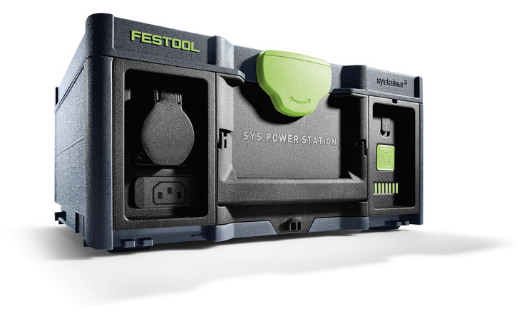 Macht unabhängig von der Steckdose: Die neue SYS-PowerStation von Festool – inkl. integriertem USB-Anschluss.