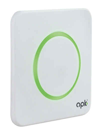 Einfach per﻿ Handbewegung öffnet der opk CleanSwitch berührungslos Schiebetüren mit elektrischem Antrieb