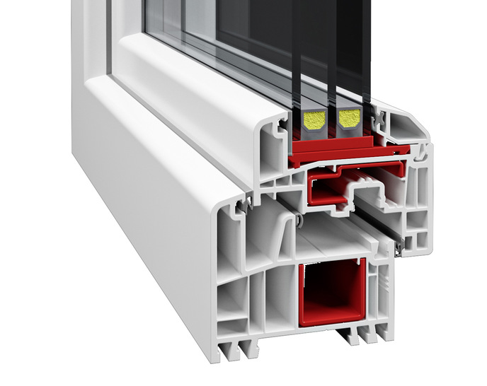 Ausgestattet mit einem 6-fach-Kammersystem zwischen Rahmen und Flügel sowie drei Dichtungsebenen bieten Fenster und Balkontüren der Serie „Eltan“ eine gute Wärmedämmung bereits in der Standardausstattung. Dank der verbesserten statischen Eigenschaften sind große Fensterflächen bei gleichzeitig schlankem Profil möglich.