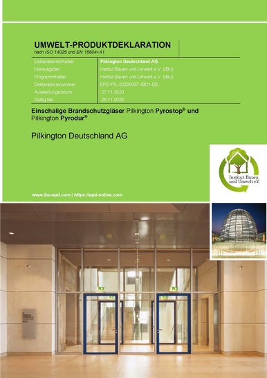 Die neuen EPDs für die Pilkington Brandschutzgläser sind auf Anfrage verfügbar.