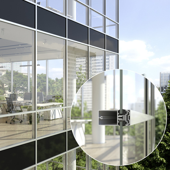 Neue Kooperation: Schüco Fassaden werden künftig auch mit Fineo-­Vakuum-Isoliergläsern ausgestattet, eine Technologie-Entwicklung von AGC.