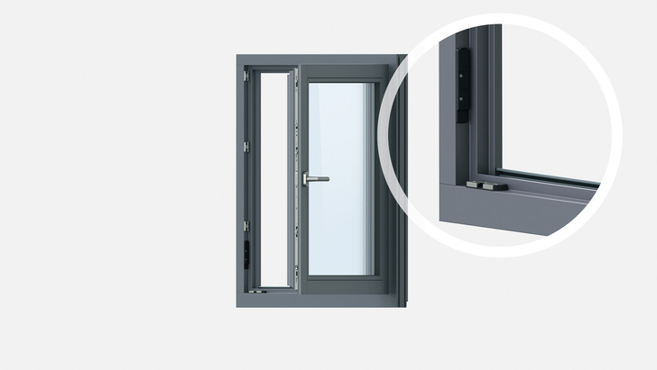 Die verdecktliegenden Funkkontakte von Winkhaus arbeiten kabellos und sind leicht vom Fachmann zu montieren.