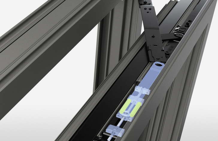 Die Schließkraftunterstützung reduziert den Kraftaufwand, der beim Schließen ­eines gekippten Fensters benötigt wird.