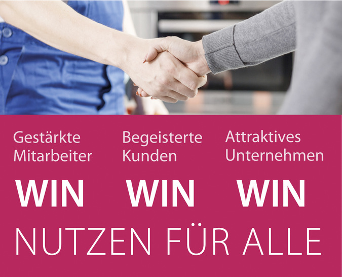 Sorgen Sie im Betrieb für ein Klima, in dem Stärken gestärkt werden, gemeinsame Erfolge Mitarbeiter aufbauen und Kunden begeistern.  