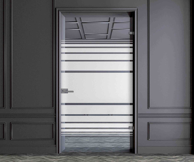 Mit dem neuen Tecglass Digitaldrucker kann Flachglas Nord-Ost nun Ätzimitationen als Sichtschutz auf Türen, Trennwände und Duschen aufdrucken.