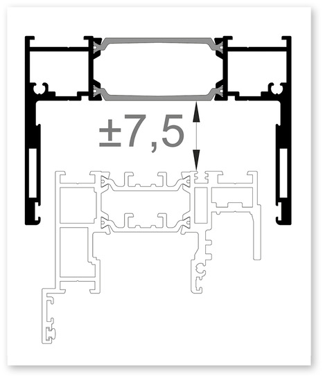 Das thermisch getrennte Höhenausgleichsprofil ­ermöglicht es Bautoleranzen bis 7,5 mm nach oben und unten im eingebauten Zustand auszugleichen. - © Foto: Solarlux
