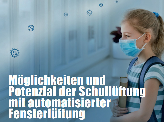 Möglichkeiten und Potenzial der Schullüftung mit automatisierter Fensterlüftung zur Minimierung der Raumluftbelastung mit krankheitserregenden Viren wie SARS-CoV-2. Das Whitepaper fasst die Untersuchungsergebnisse der offiziellen Stellungnahme des iTGs (Institut für Technische Gebäudeausrüstung Dresden) zusammen. - © VFE
