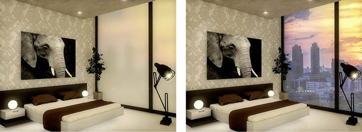 Das Schwan Glas Produkt switchglas ist ein Verbundglas das in Weißglas aufgebaut ist, bestehend aus 2 × ESG. Das Produkt wir meist bei Innenräume eingesetzt ... 
 ... zudem ist die Anwendung als Fassadenglas möglich, wie hier dargestellt. Weiter stehen diverse Modellformen zur Auswahl, inklusive Bohrungen und Ausschnitte 