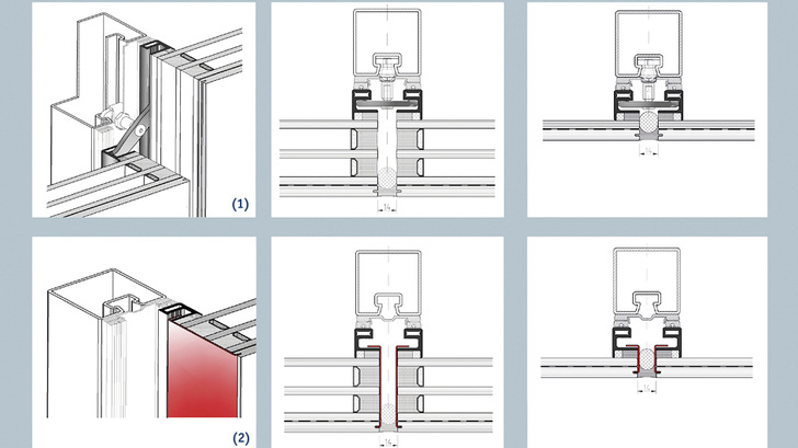 Die Variante der vetroFit SG Fassade mit Adapterrahmen